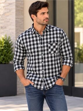 The Black Dog Black & White Gingham Button-Down Shirt